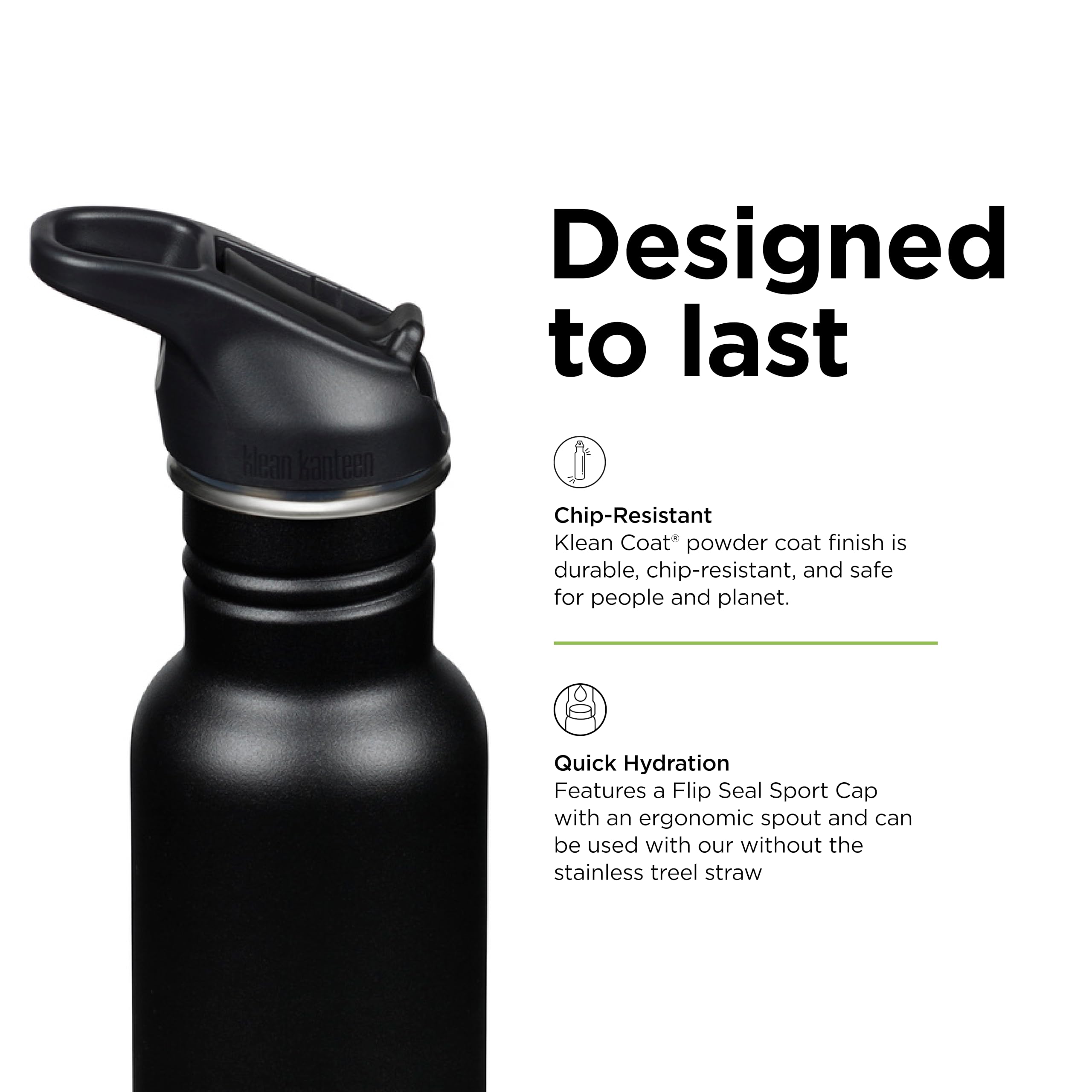 Amazon.com: Klean Kanteen 18 oz Classic Water Bottle with Flip