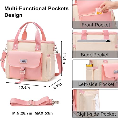 Miniatura 3 de Weitars Lonchera aislada para hombres y mujeres, lonchera a prueba de fugas para el trabajo, bolsa de almuerzo extragrande con correa de hombro