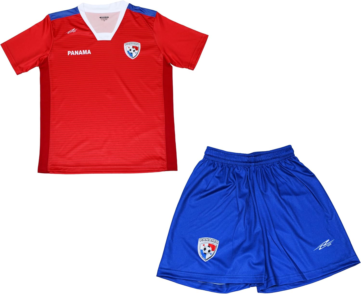 ARZA Youth Soccer Uniform Panama 100% Polyester_Kids and Boy Red Jersey and Shorts Set