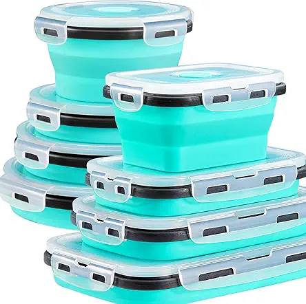 8 Pack Collapsible Food Storage Containers With Lids,...