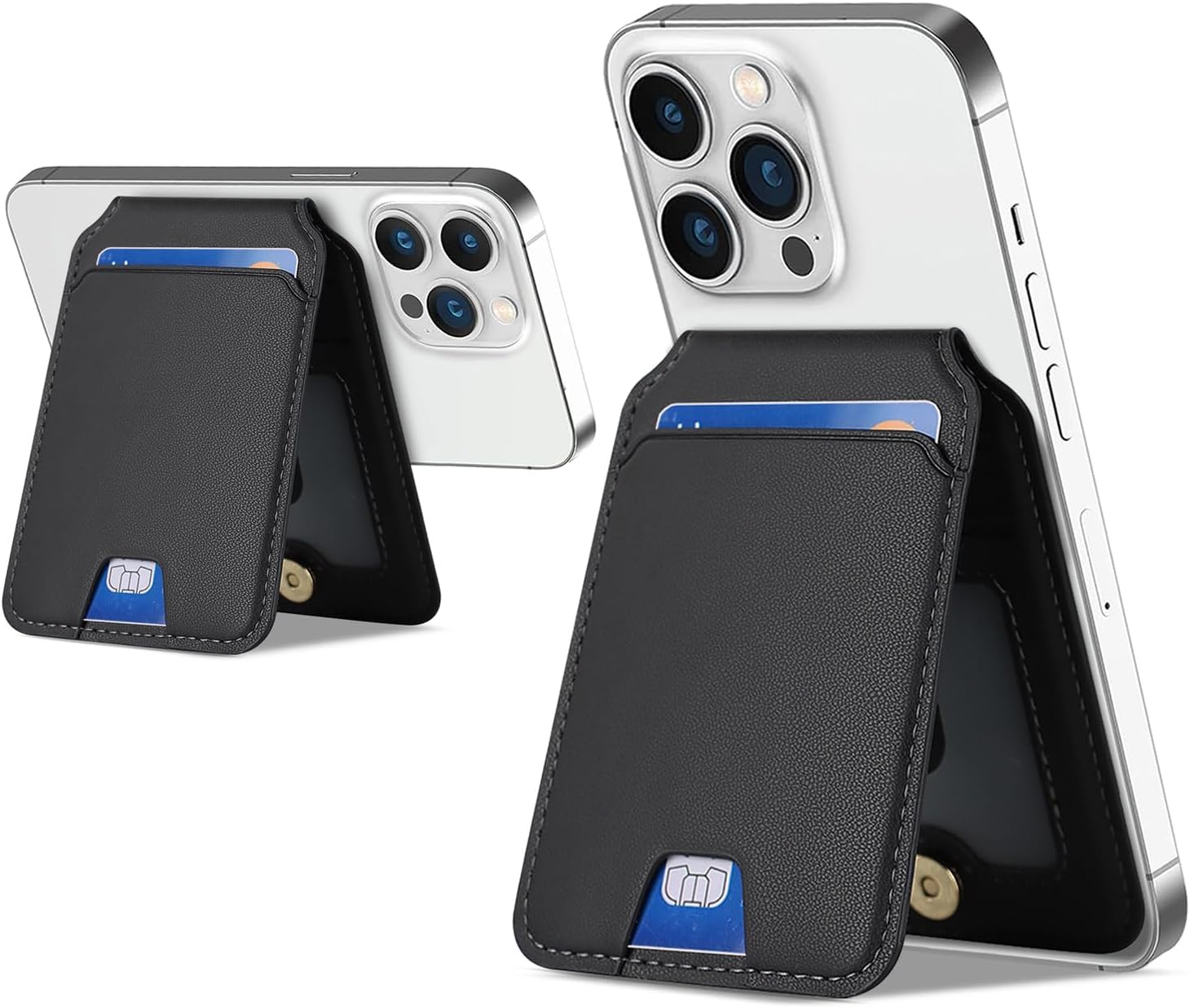 Mizi MagSafe Wallet, Magnetic Phone Vegan Leather Wallet with