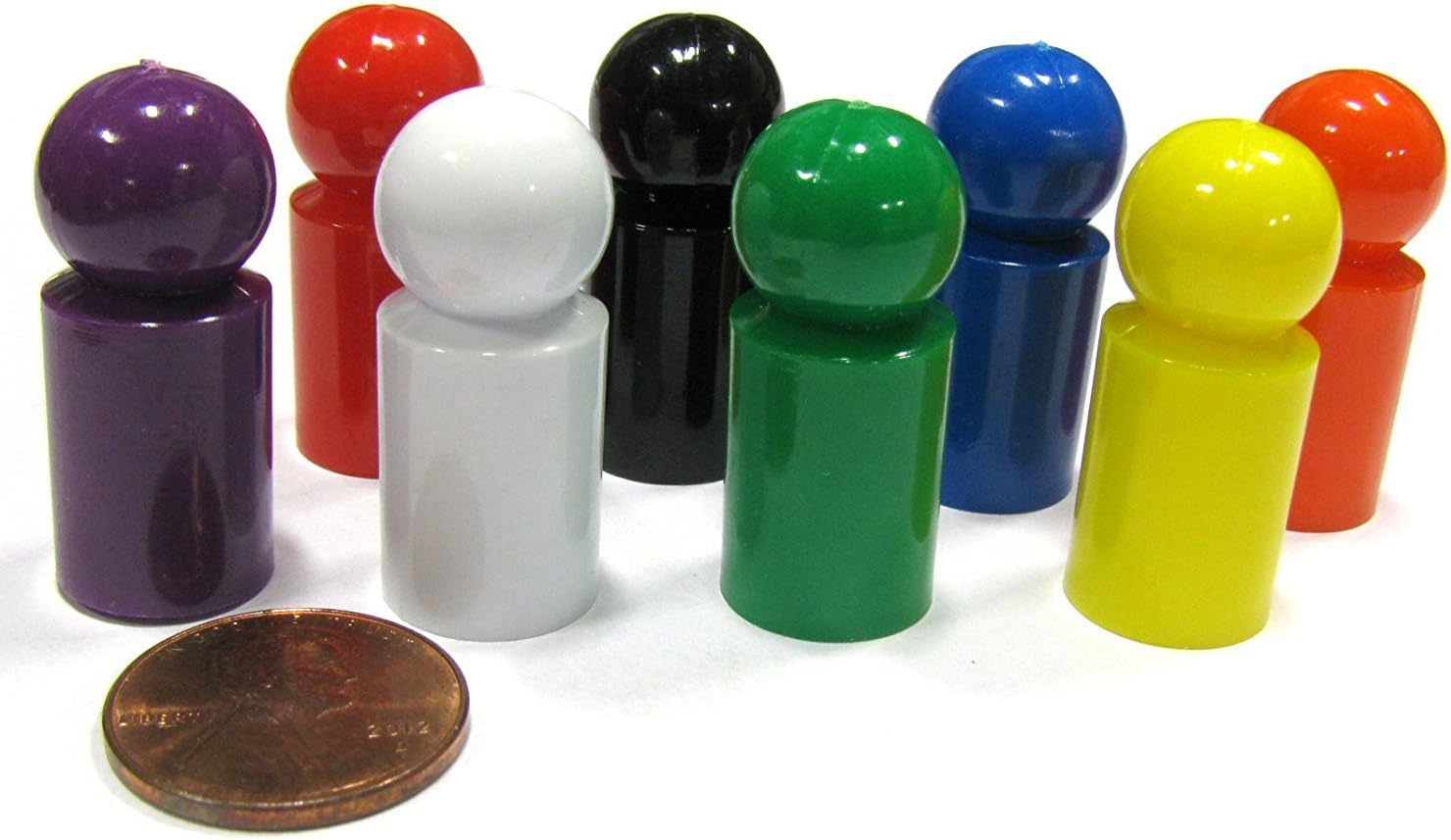Set of 8 Ball Pawns 30mm Peg Pieces for Board Game Play - Assorted Colors by Koplow Games