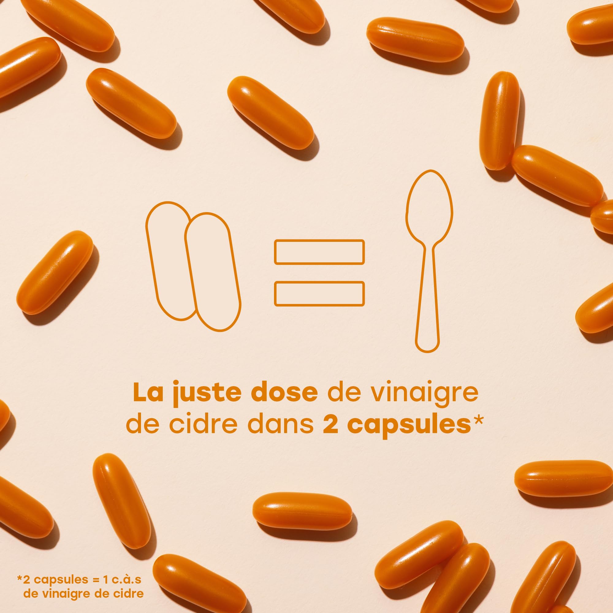 Archie, Capsules Vinaigre de Cidre Biologique - Naturel, sans gluten, sans lactose. Cure de 1 mois. 60 capsules. Made in France.