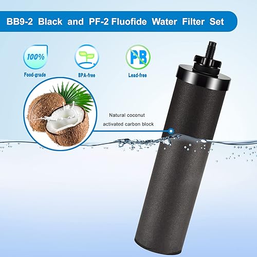 Miniatura 4 de Filtro de agua de repuesto para Berkey, filtros negros y filtros de fluoruro, compatible con filtros de agua Berkey, paquete de 4