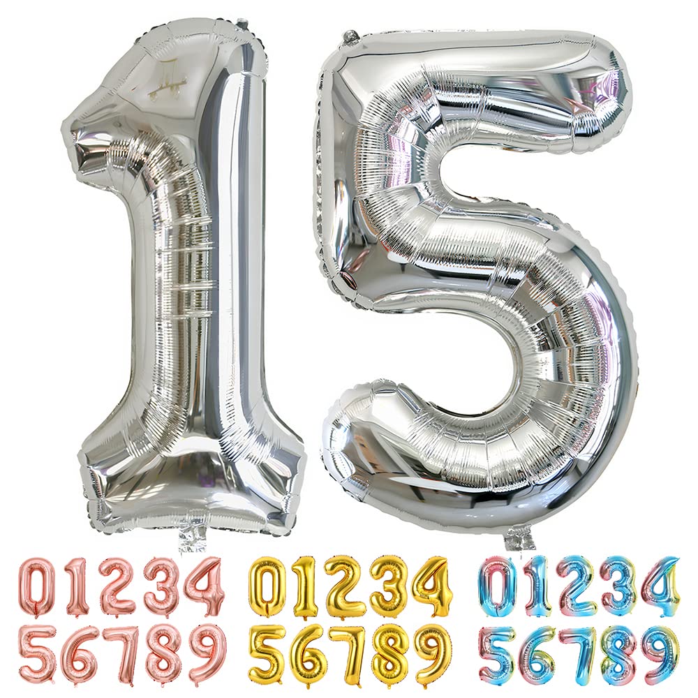 Foil Globo Número 5 Azul 40" (101cm), Inflable Helio o aire, Gigante Numeros 0-9, 10-19, 20-29, 30-100, Grande Globos Decoración para La Boda Aniversario y Cumpleaños Fiestas — view 625