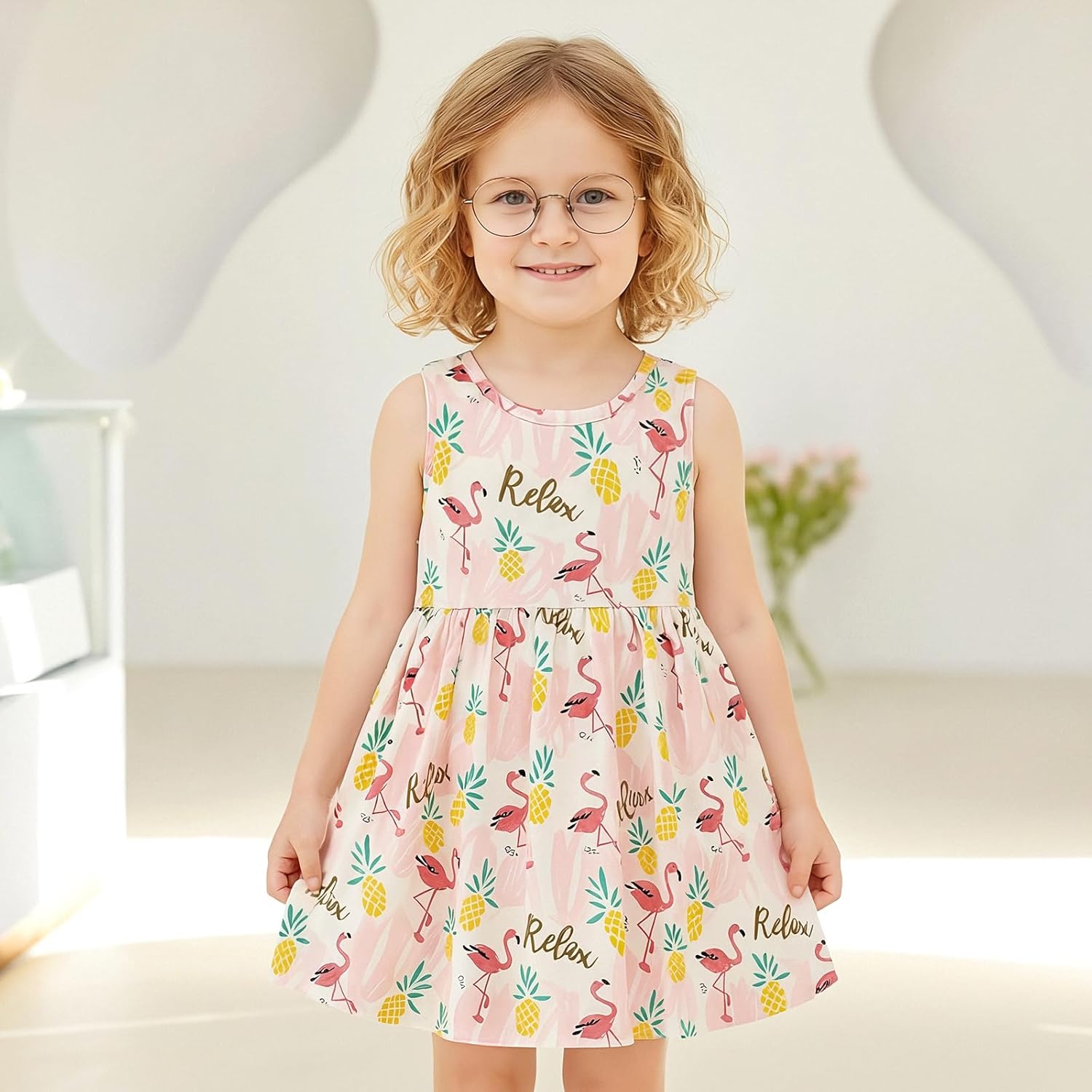 Toddler Little Girls Casual Dresses Short Sleeve Crew Neck Graphic Cartoon Dress for 2-8 Years - Image 9