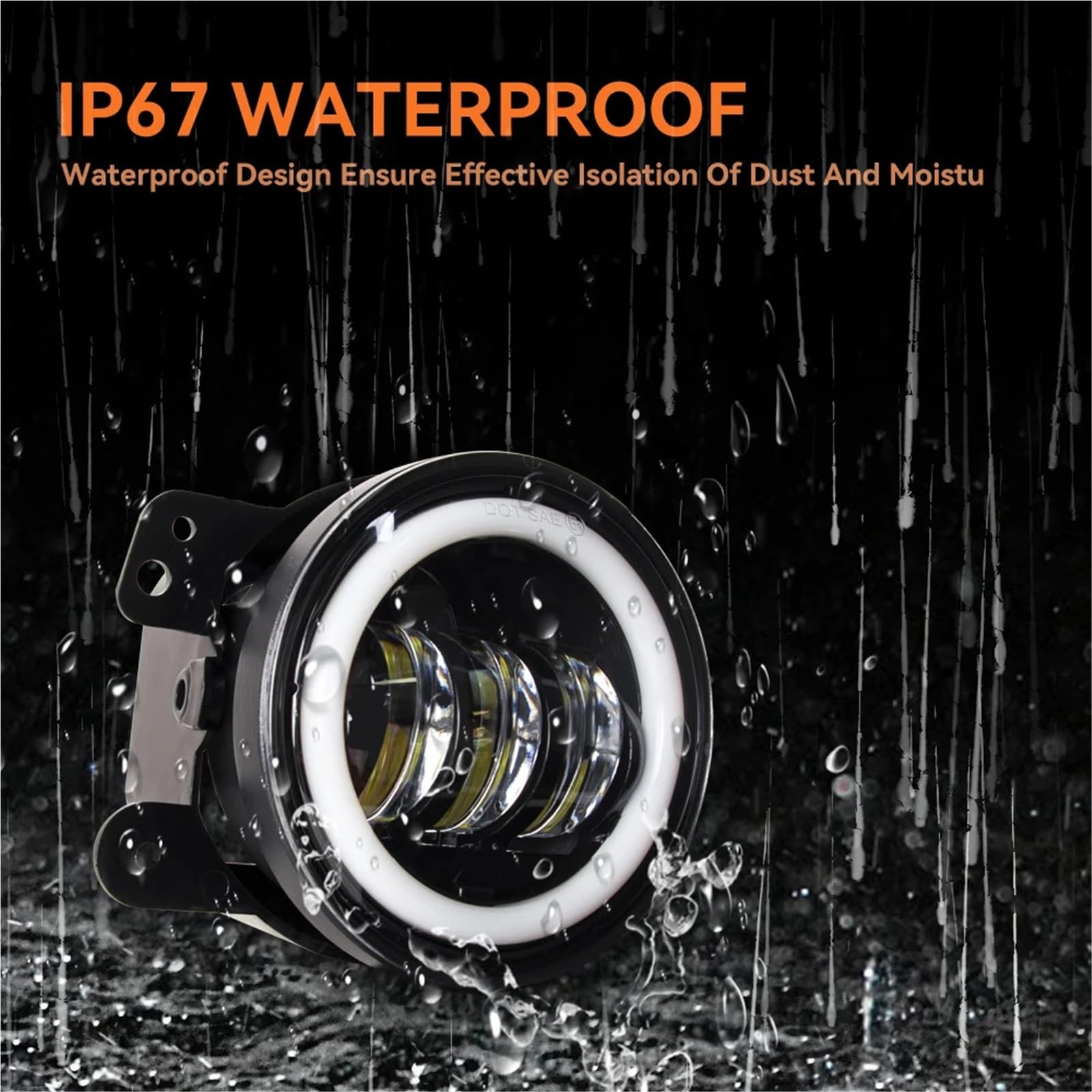 Światła drogowe Do Wrangler Jk 2X4 " | Calowe Okrągłe Diodowe Światła Przeciwmgielne Off Road Lampy Przeciwmgielne(4 inch with halo)
