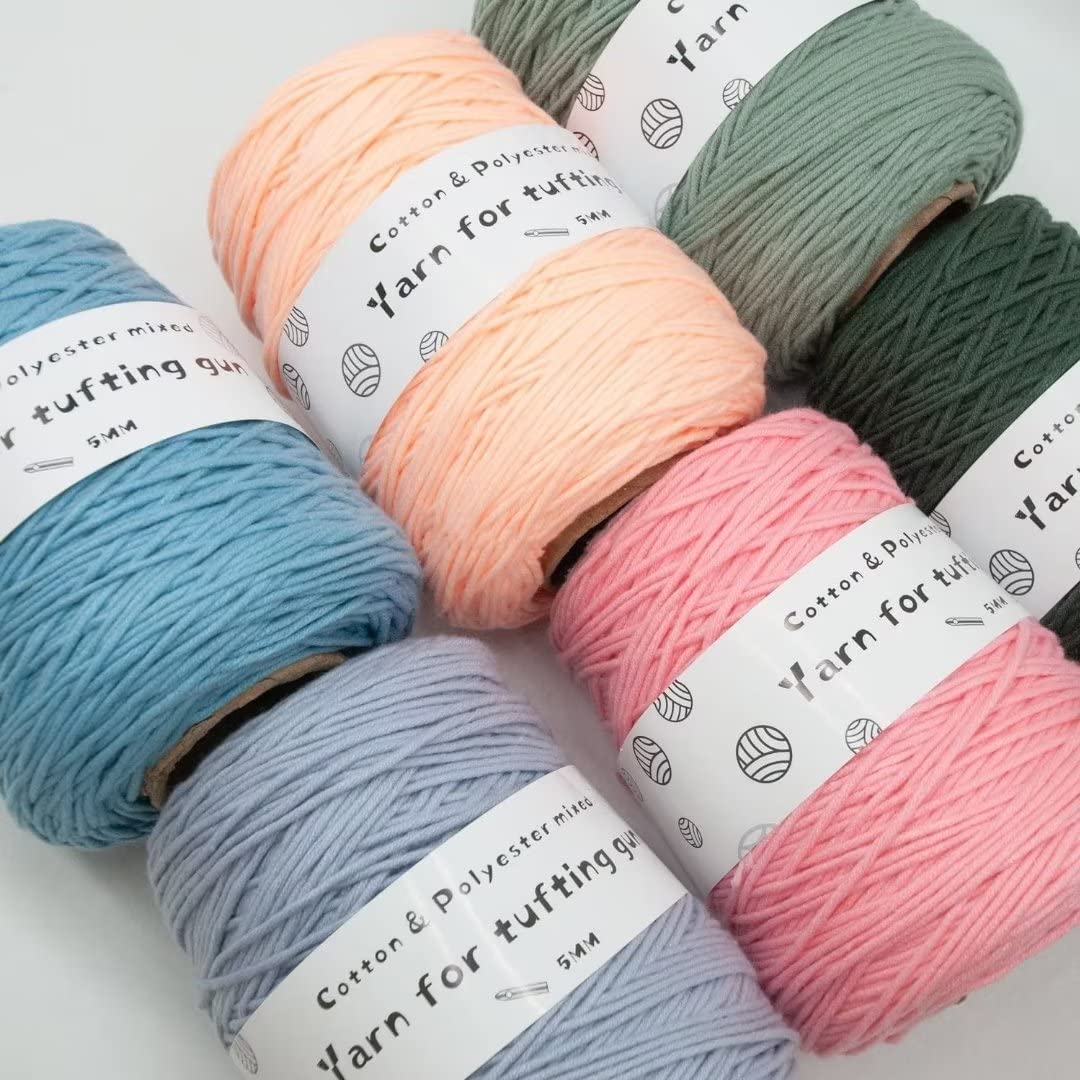 Gomitoli di Lana Filato per pistola tufting, filato tuftato misto cotone e poliestere, filo per la realizzazione di tappeti, filato multicolore opzionale per maglieria/uncinetto, filo per cucire arti