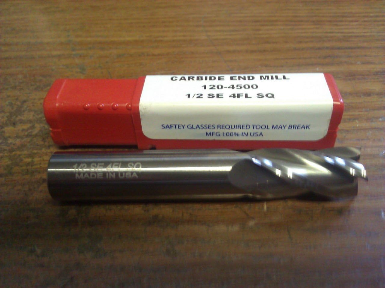 1/2" 4 FLUTE SINGLE END CARBIDE END MILL 1/2" X 1/2" X 1" X 3"