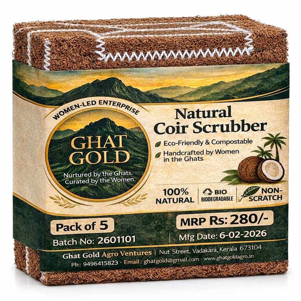 Natural Coconut Coir Kitchen Scrubber(Pack of 5) | Plastic-Free, Biodegradable Dish Wash Pad for Utensils & Non-Stick Cookware | Eco-Friendly Coir Scrub Pad-picture-12