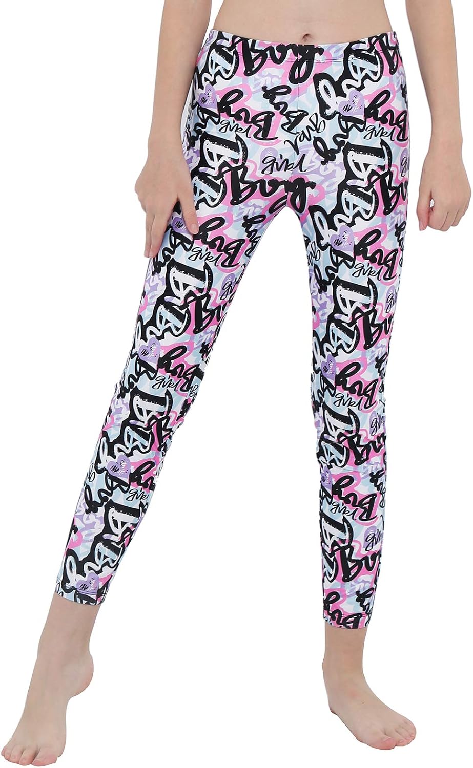 Kid Girls Stretchy Tights Leggings Yoga Pants Trousers for Gymnastic/Dance/Workout/Active