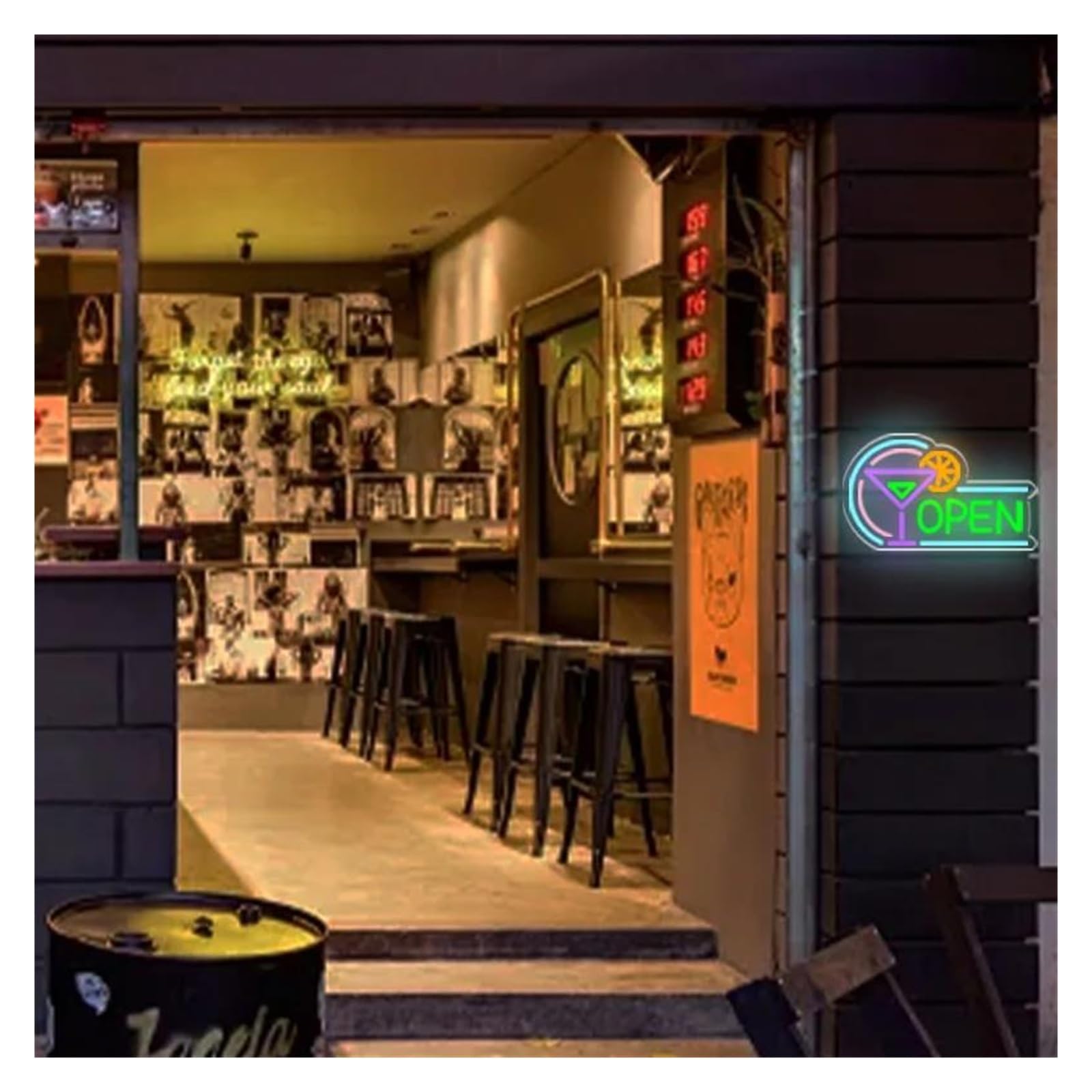 Wiszące neony artystyczne Neon Z Napisem "OPEN"LED, Dekoracja Ścienna, Ściemniacz USB, Do Barów, Sklepów, Imprez, 35 X 21,7 Cm
