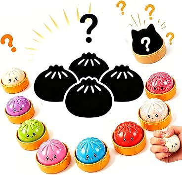 4 Packs Mini Dumpling Squishy Mystery Box, Dumpling Squishy Mystery Box Mini,Surprise Squishies For Teens & Adults, Stress Relief Fidget Sensory Collectible, Perfect For Desk