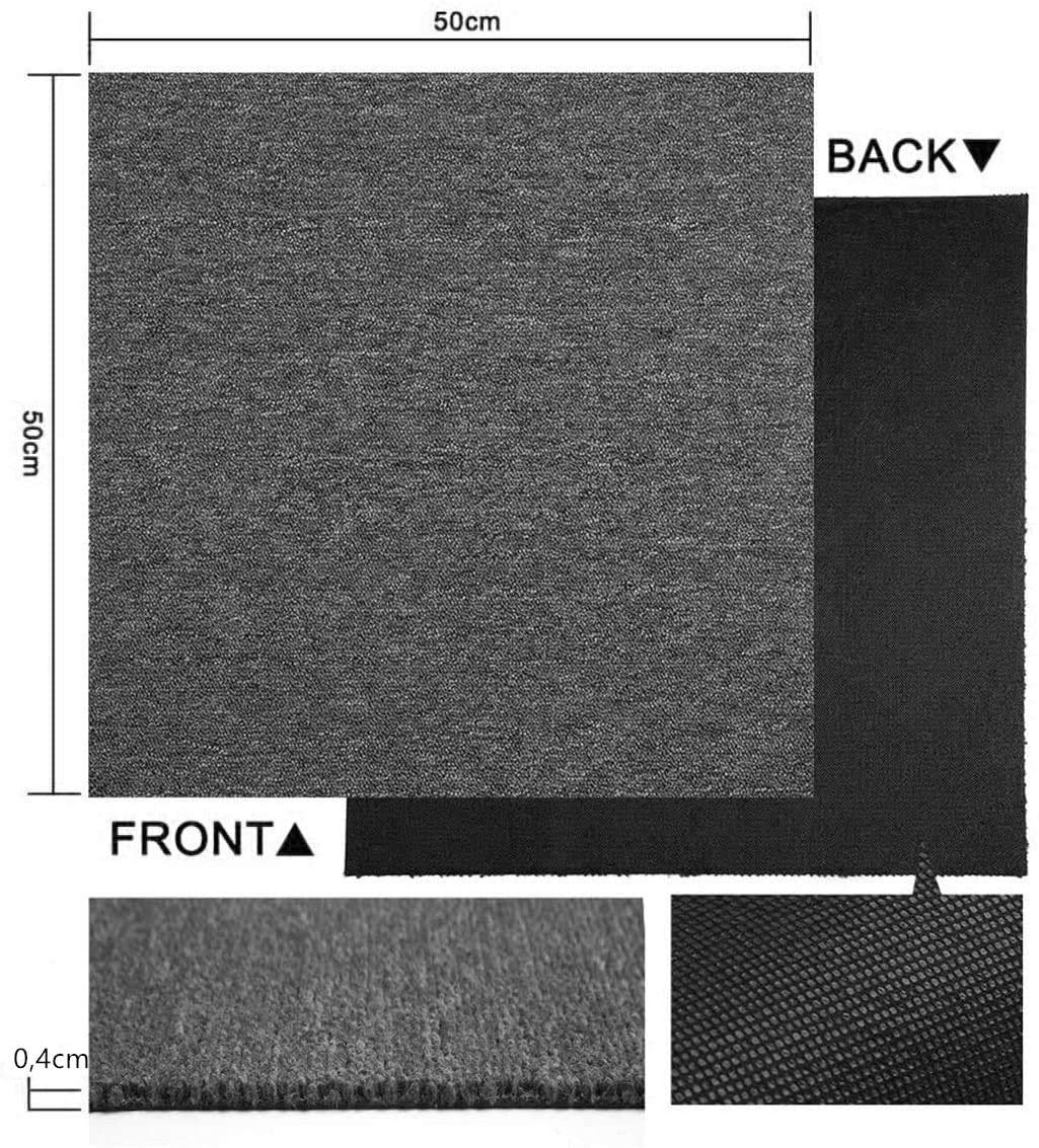 uyoyous Lot de 20 dalles de sol commerciales 50,8 x 50,8 cm avec dos en PVC imperméable et résistant à découper avec autocollants adhésifs pour sol résidentiel et commercial