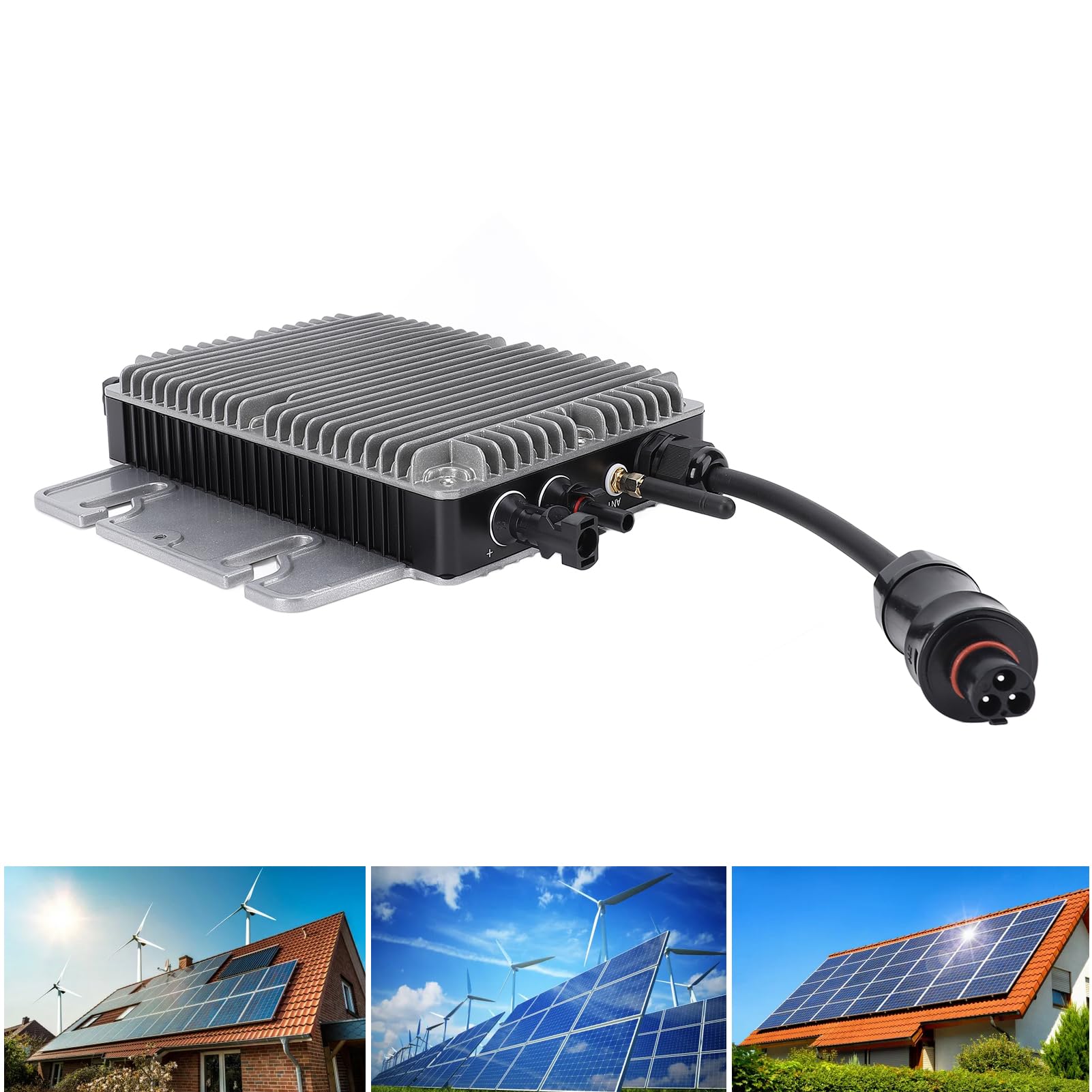 800 W WiFi-Mikro-Wechselrichter, Leistungsstarker Reiner Sinus-Wechselrichter für die Energieüberwachung Im Haushalt, IP67 Wasserdicht