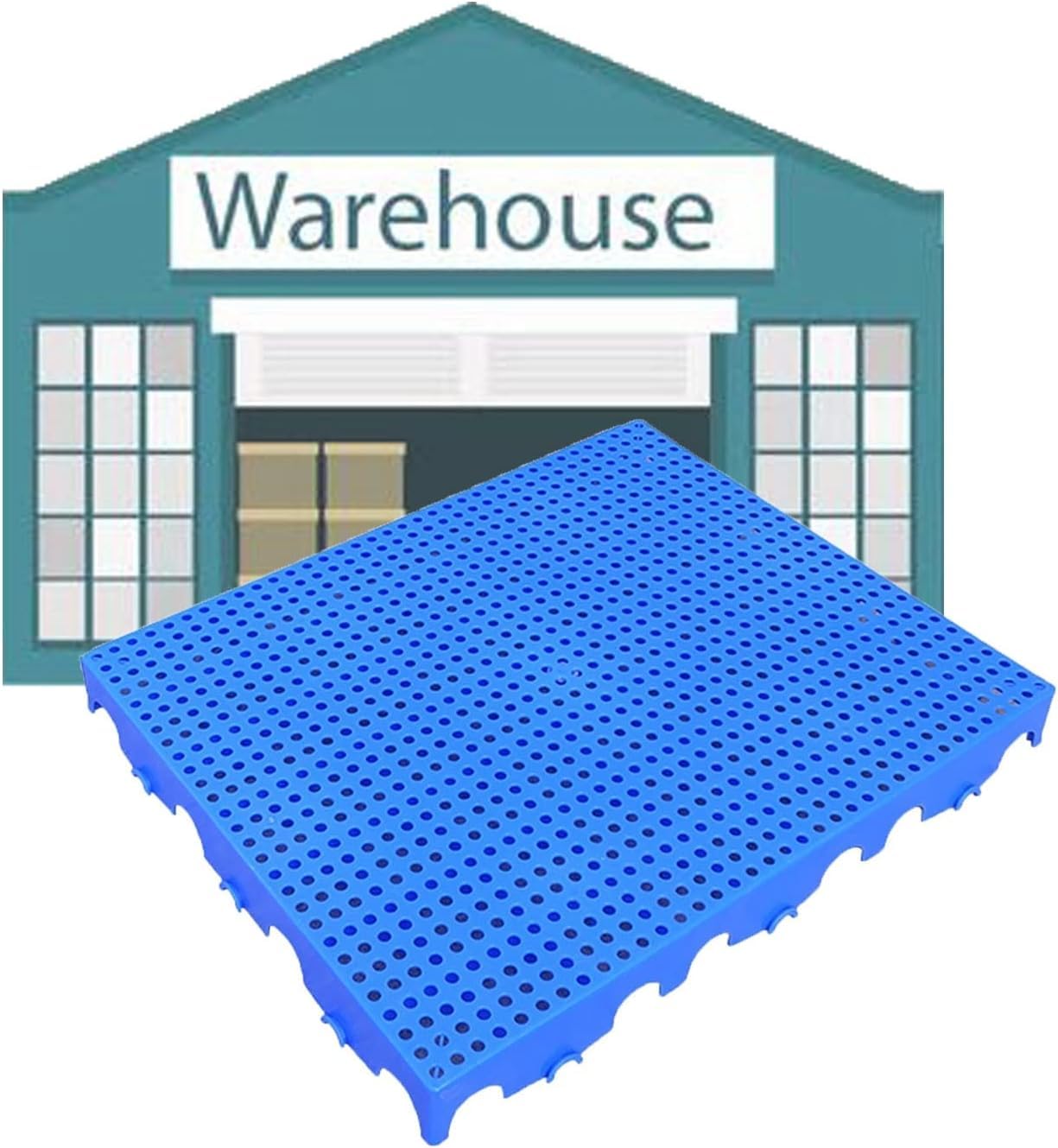 HynJGih MekUk Plastic Pallets Plastic Pallets For Basement Storage, Lightweight And Stackable, For Supermarkets, Warehouses, Rooms, Basements for Kennel, Garden, Basement, Patio