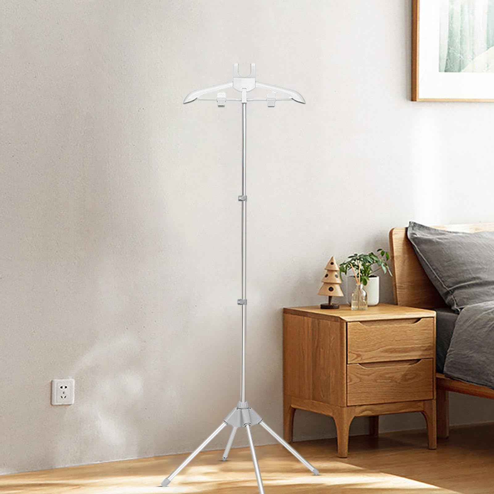 Soporte para Vaporizador De Ropa, Soporte Telescópico Plegable,Percha De Ropa De Pie para Planchar Longitud Ajustable - Perchero Plegable para El Hogar, Hotel