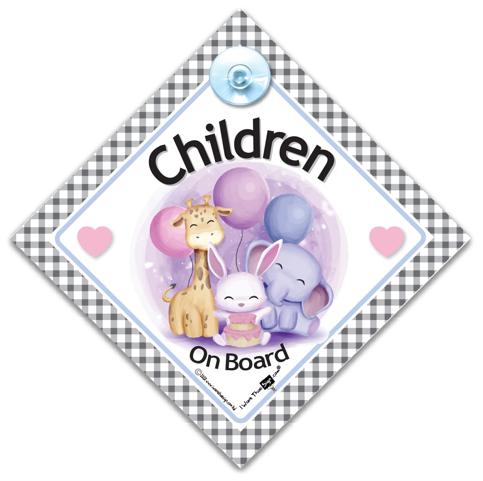 Children On Board Sign Cute Animals, Baby On Board Sign, Grandchild On Board
