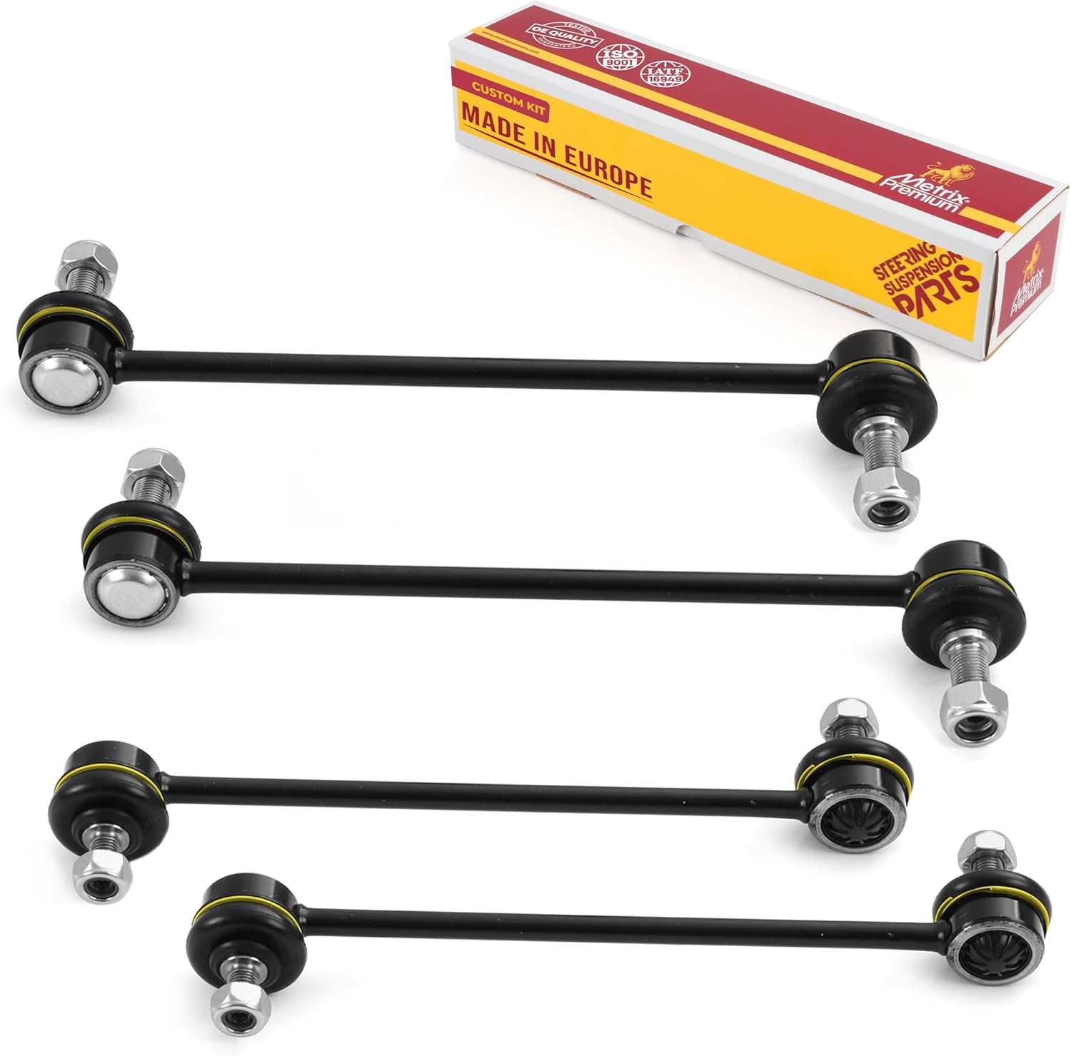 Metrix Premium Chassis Parts - 4 PC Front & Rear Sway Bar Stabilizer End Link Kit Fits 07-09 Lexus RX350, 06-08 RX400h, 04-06 ES330, 02-06 Toyota Camry, 01-03 Highlander, K90344 K90345, Made in Europe