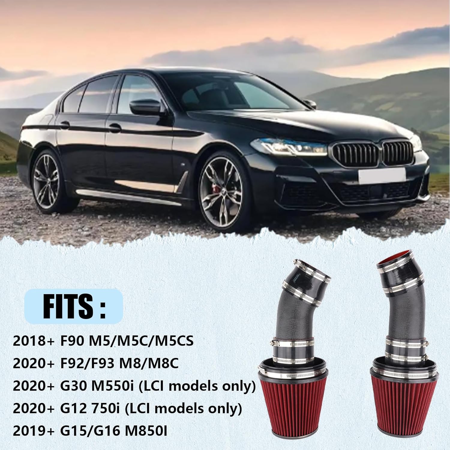 Cold Air Intake Compatible With BMW F90 M5 F92 F93 M8 G30 M550i G12 G15 G16 M850i 4.4L V8