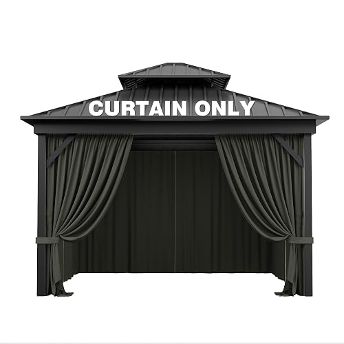 Outdoor Gazebo Curtain Replacement Universal 4-Panel Sidewalls 10' X 10',Outdoor