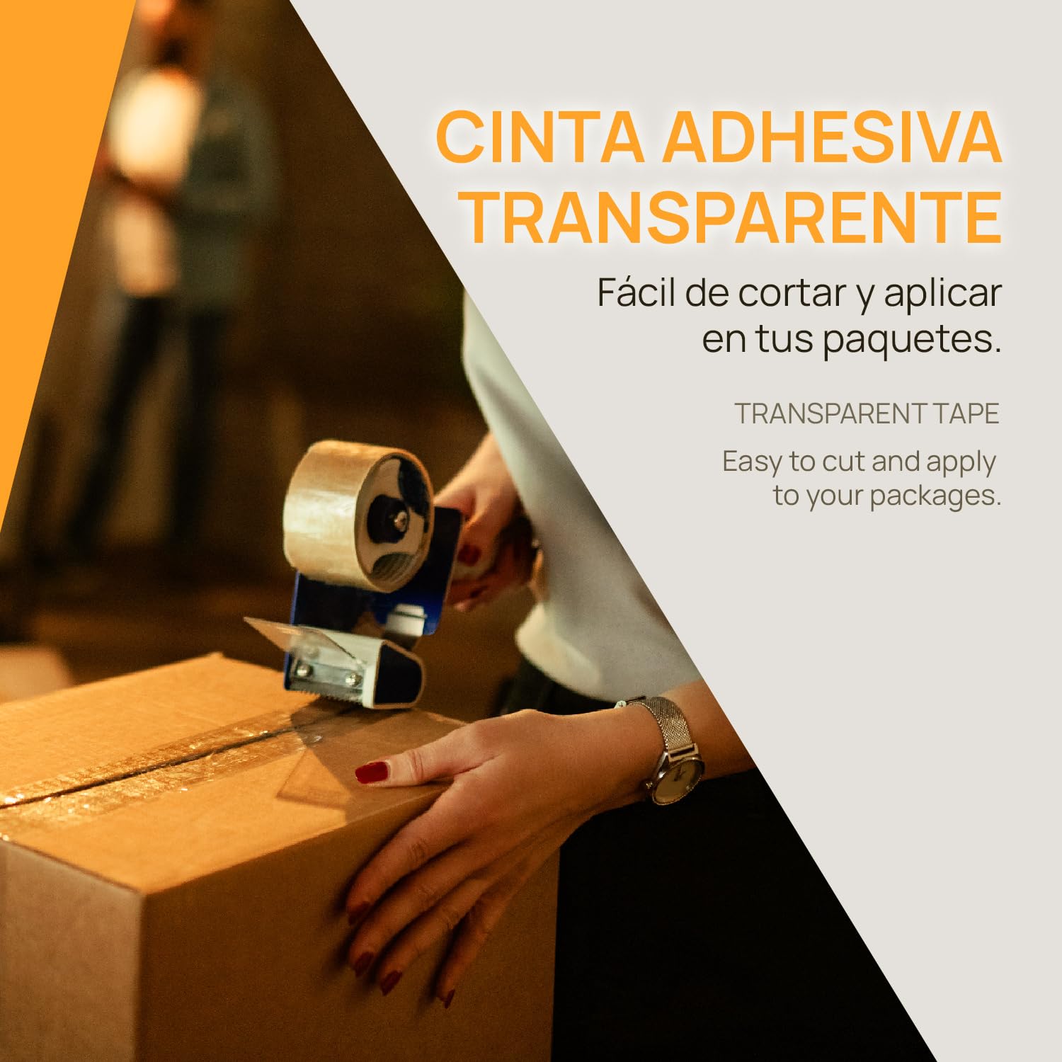 Cinta Embalar, Cinta Adhesiva Transparente, Precinto Embalar, Cinta de Embalar Cajas Mudanza y de Envío, Cinta Embalaje Transparente Ancha 48 mm x 120 m - SIDI (24 uds)