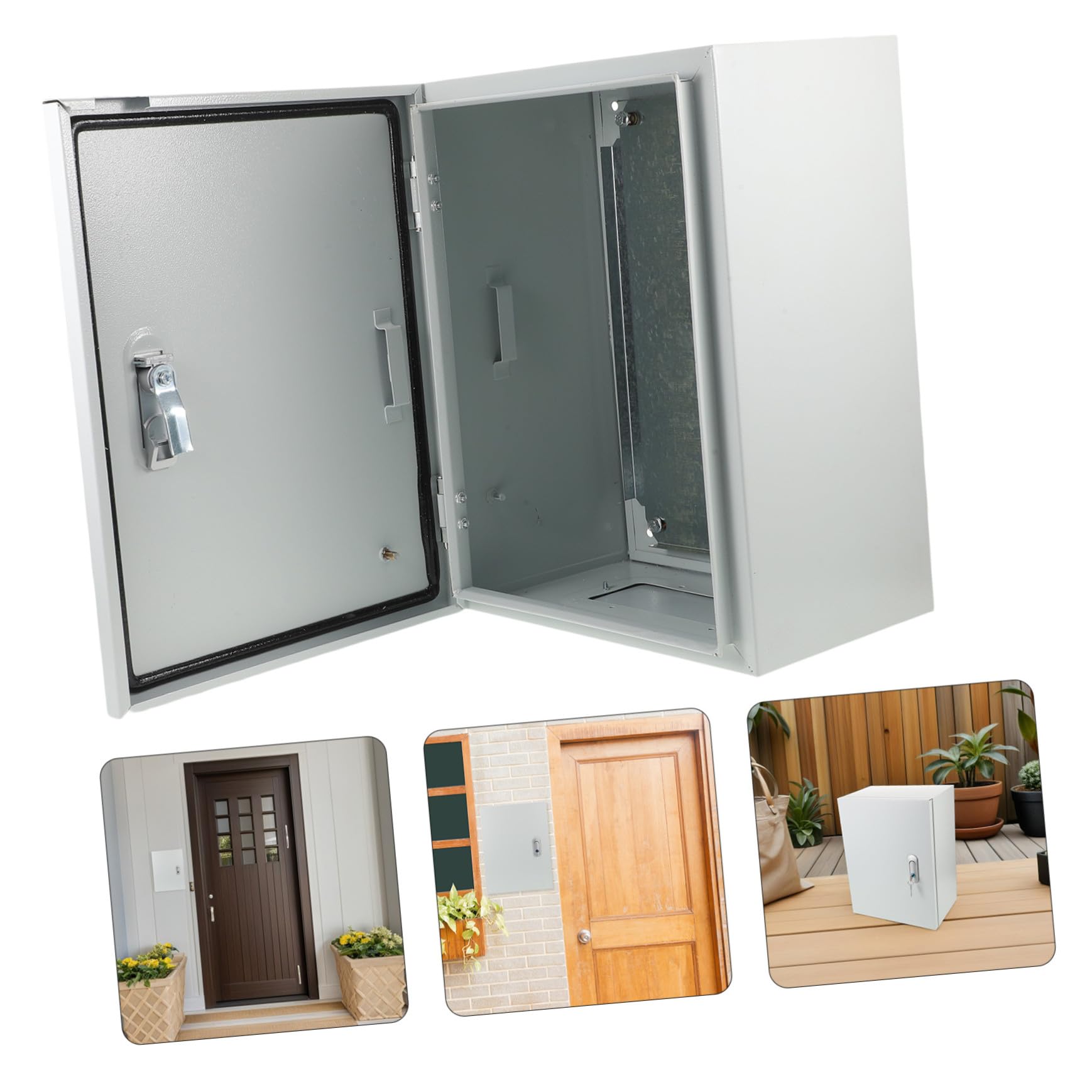 GALPADA Caja Eléctrica Estanca Exterior con Cerradura Resistente al Agua y Polvo Armario Metálico para Montaje Pared Protección para Conexiones Eléctricas al Aire