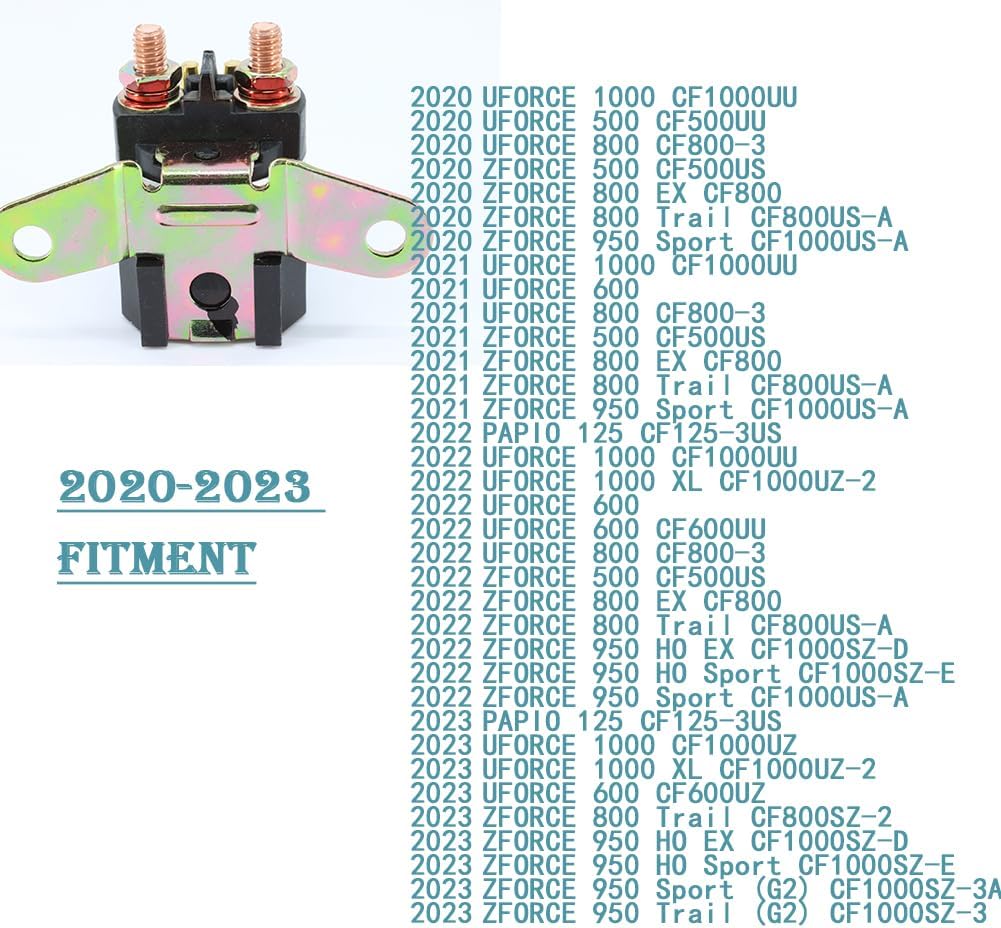 QYMOTO CFMOTO Starter Solenoid Relay Compatible with CFMOTO UFORCE 600 1000,ZFORCE 950 Zforce 800 Trail,Zforce 500 OEM 5270-150500 (2013-2024)