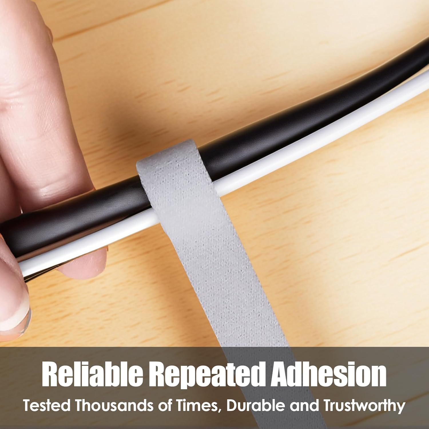 Reusable Fastening Tape Cable Ties - Adjustable Hook-and-Loop Cable Management Tape for Organizing Wires, Cord Organizer