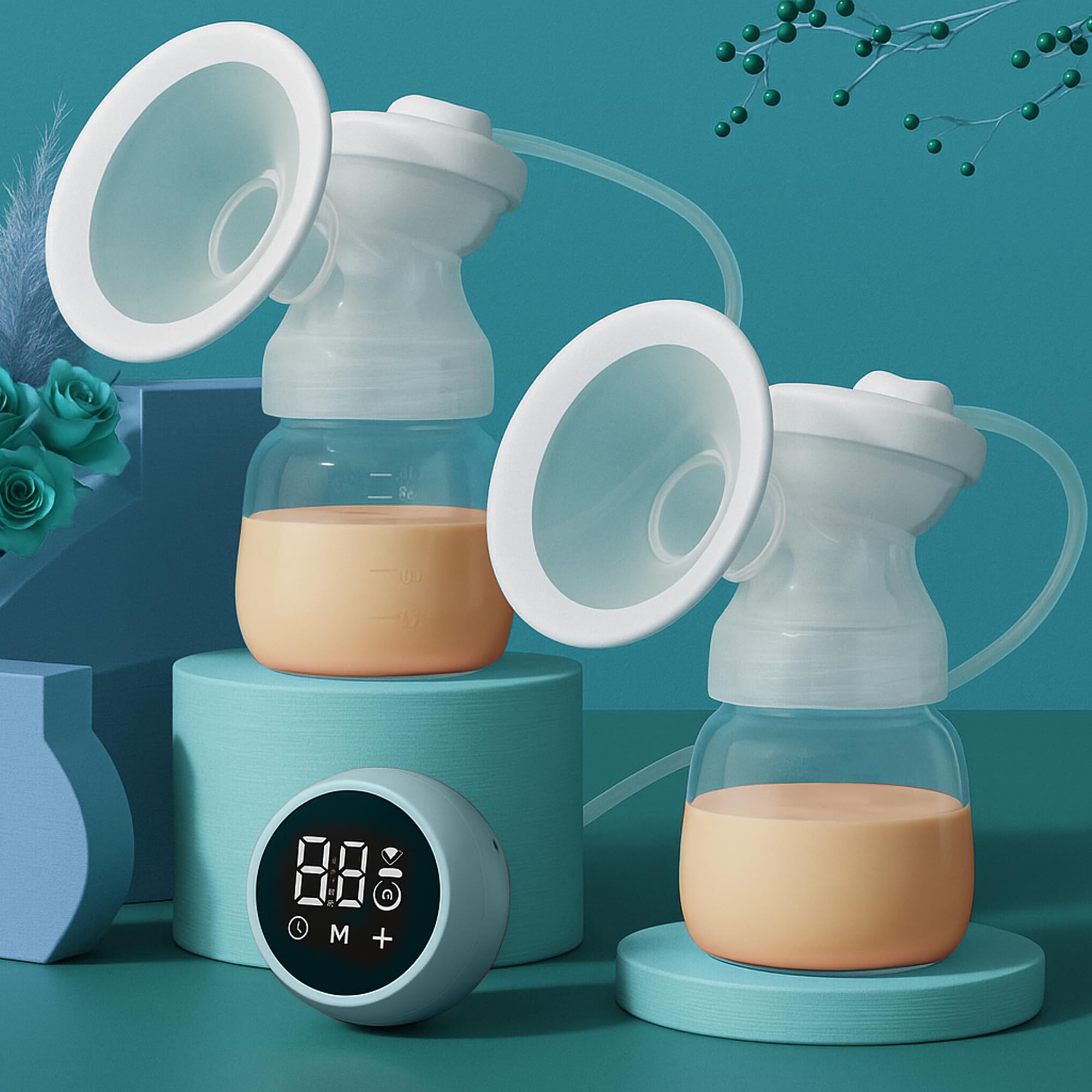 Tinyberg Double Electric Breast Pump, 9 Intensity Levels Dual Mode Stimulation & Expression, Silicone Cushion Rechargeable 1200mAh Battery Portable & Lightweight BPA-Free, Complete Kit Included-image-24