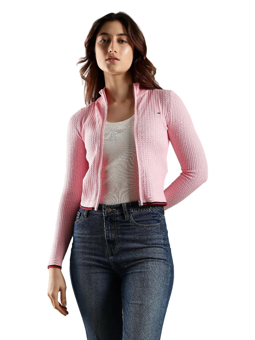 tommy hilfiger Slim fit Cotton Mock Neck Cardigan-picture-11