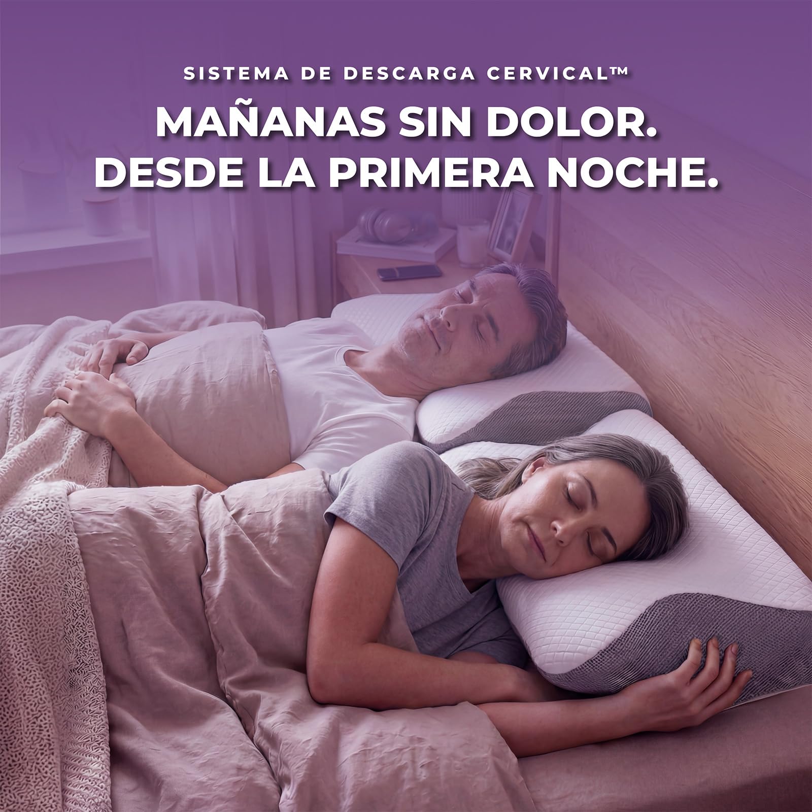 Noctis Almohada Cervical, Almohada Noctis de Espuma Viscoelástica de Recuperación Lenta, Diseño Mariposa Ergonómico con Funda Lavable, para Dormir de Lado, Boca Arriba y Boca Abajo (Gris)