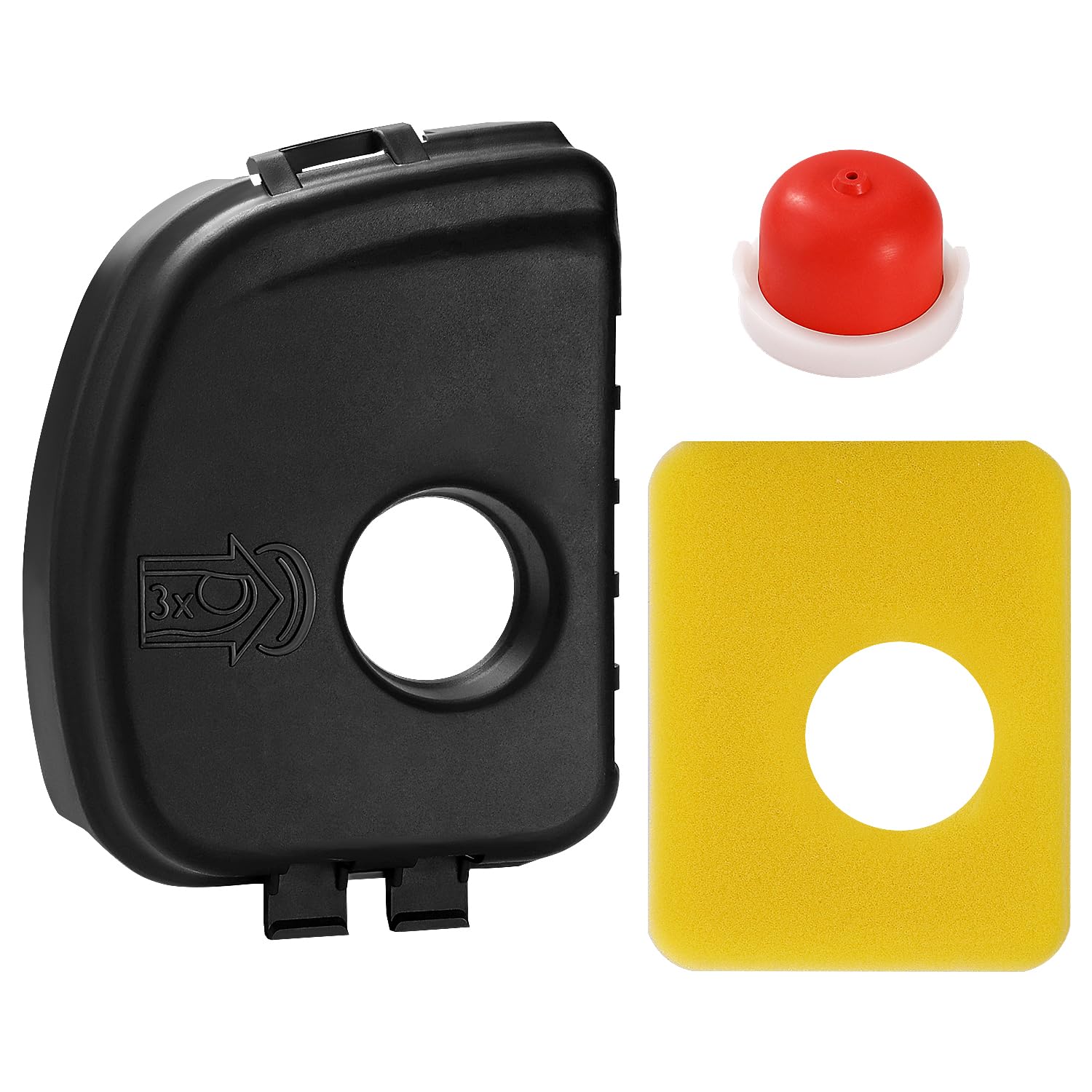 VooGenzek Air Cleaner Cover 595660 and 594281 Primer Bulb for Lawn Mower and 799579 Air Cleaner Foam Filter Replacement