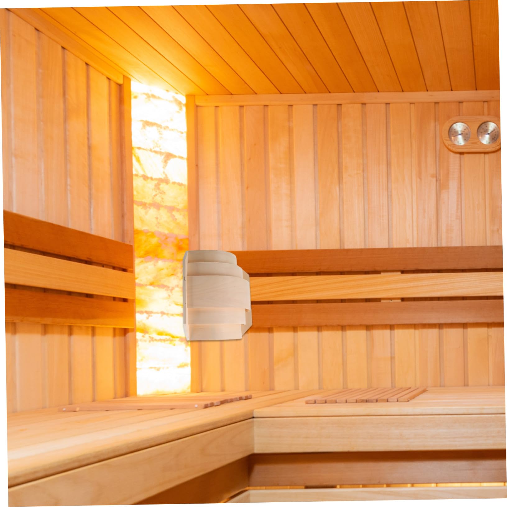 Lampenschirm Ecke mit Einzigartigem Rechtwinkligem Design Saunaleuchte Holz Leicht und Einfache Montage Stilvoll und Praktisch für Heimsauna und Saunaraum