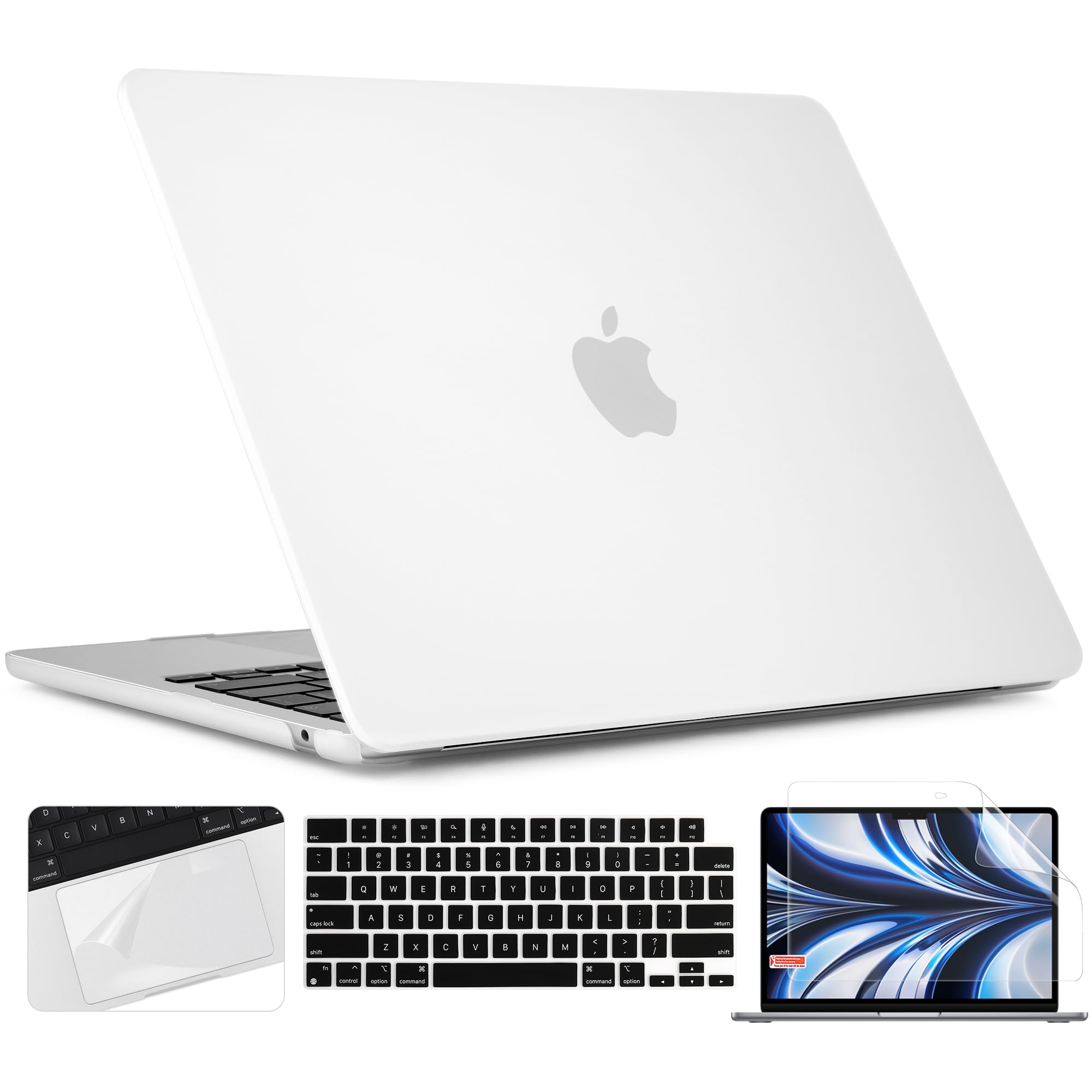 TWOLSKOO for M3 MacBook Air 13.6 Inch Case 2022 2023 2024 Release A2681 M2 A3113, Frosted Matte Hard Shell Cover with Trackpad Film & Keyboard Cover & Screen Film for MacBook Air 13.6", Clear (B0B6W2P71V) Amazon Price History, Amazon Price Tracker
