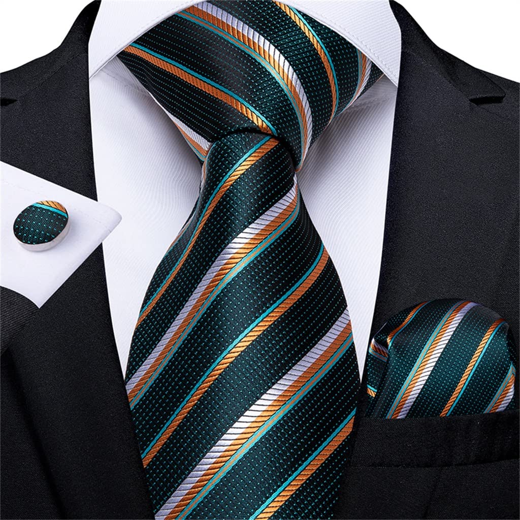 Corbata de Seda para Hombre, pañuelo Informal, Gemelos, Traje, Fiesta de Negocios, Corbata de Boda para Hombre