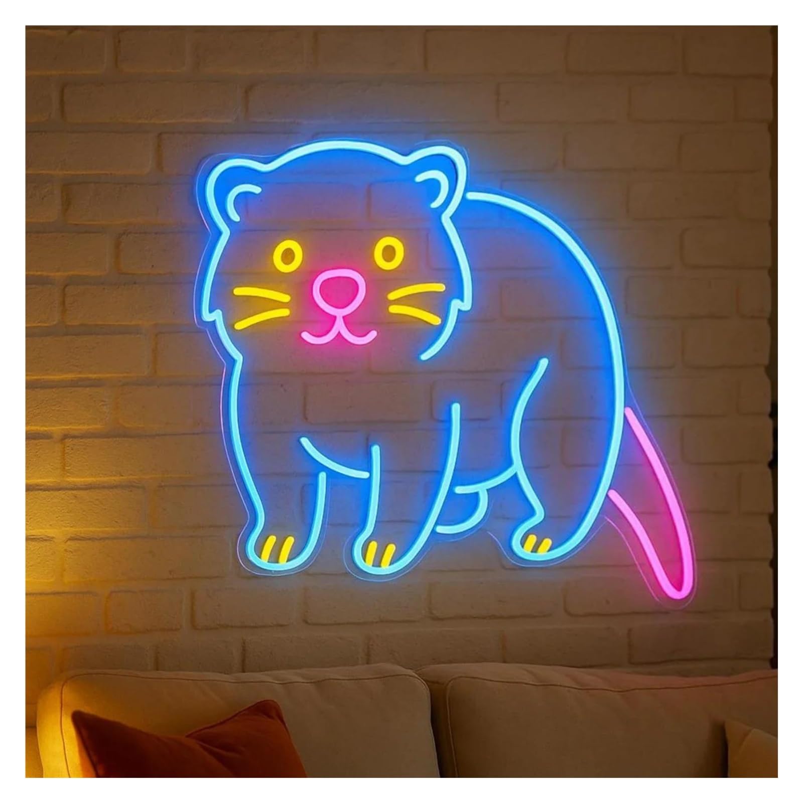 RONGCH Hanging Art Neon Signs Animal Neon Sign for Kids Bedroom Decor Dimmable Lamps Natural Science Themed Spaces Decorative 45cm
