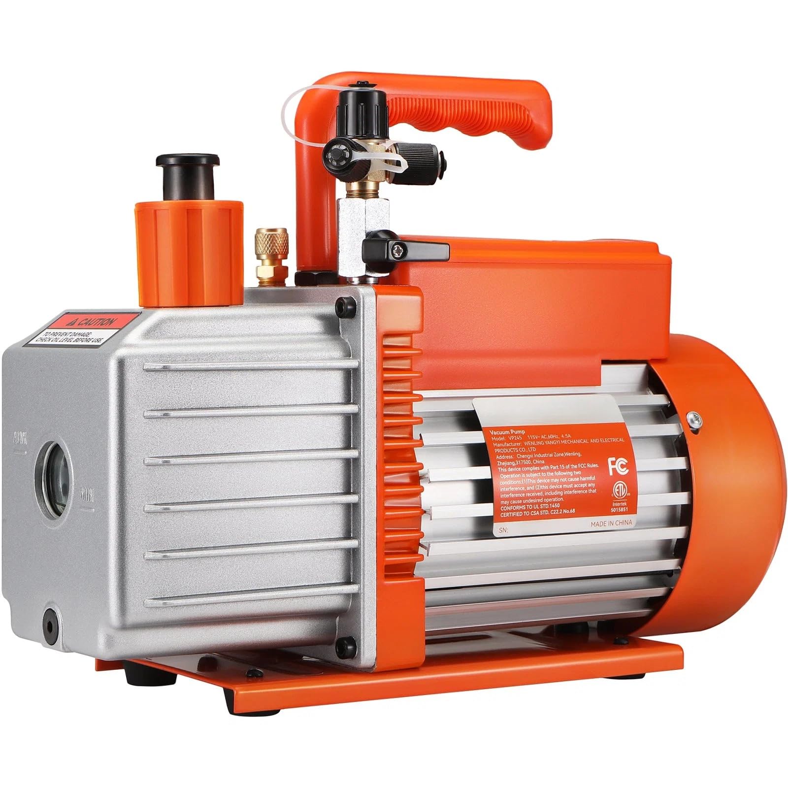 ECILKUC 5 CFM Vacuum Pump Air Conditioning Vacuum Pump 2 Stage Rotary Vane HVAC