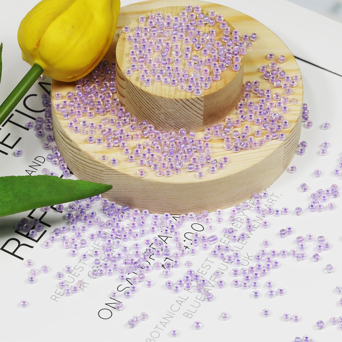 Bulk 3mm Purple Seed Beads for Jewelry Making 110 Grams about 3200pcs,8/0 Glass Craft Beads for Making Earrings Bracelets - Image 2