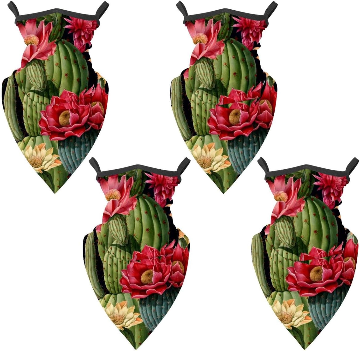 4 Pack Cactus Fishing Neck Gaiter - UV Face Mask Sun Protection for Men & Women