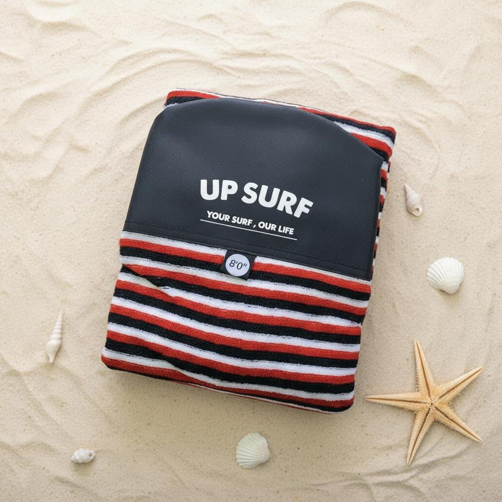 Surfbrett Socke Boardtasche Surf Ausrüstung Surfsocke Slalom Polyester Stretch Extra Nasenpolster Integrierte Tasche Kordelzug für Surfer Unterwegs Lagerung