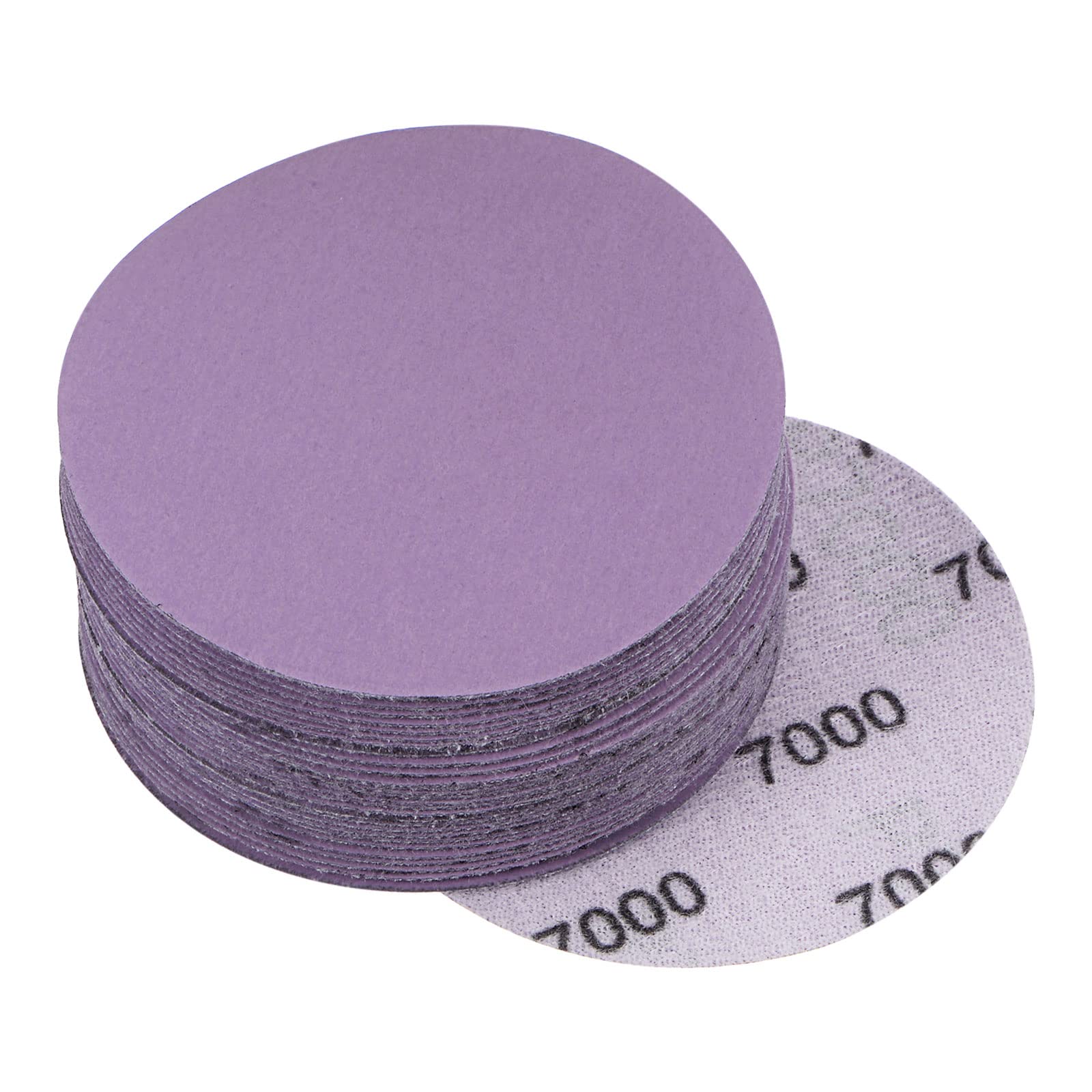 uxcell 30Pcs 3-Inch Purple Sanding Discs 7000 Grits Hook and Loop Professional Aluminum Oxide Sand Paper Wet Dry Polish for Wood Metal Paint Finishing
