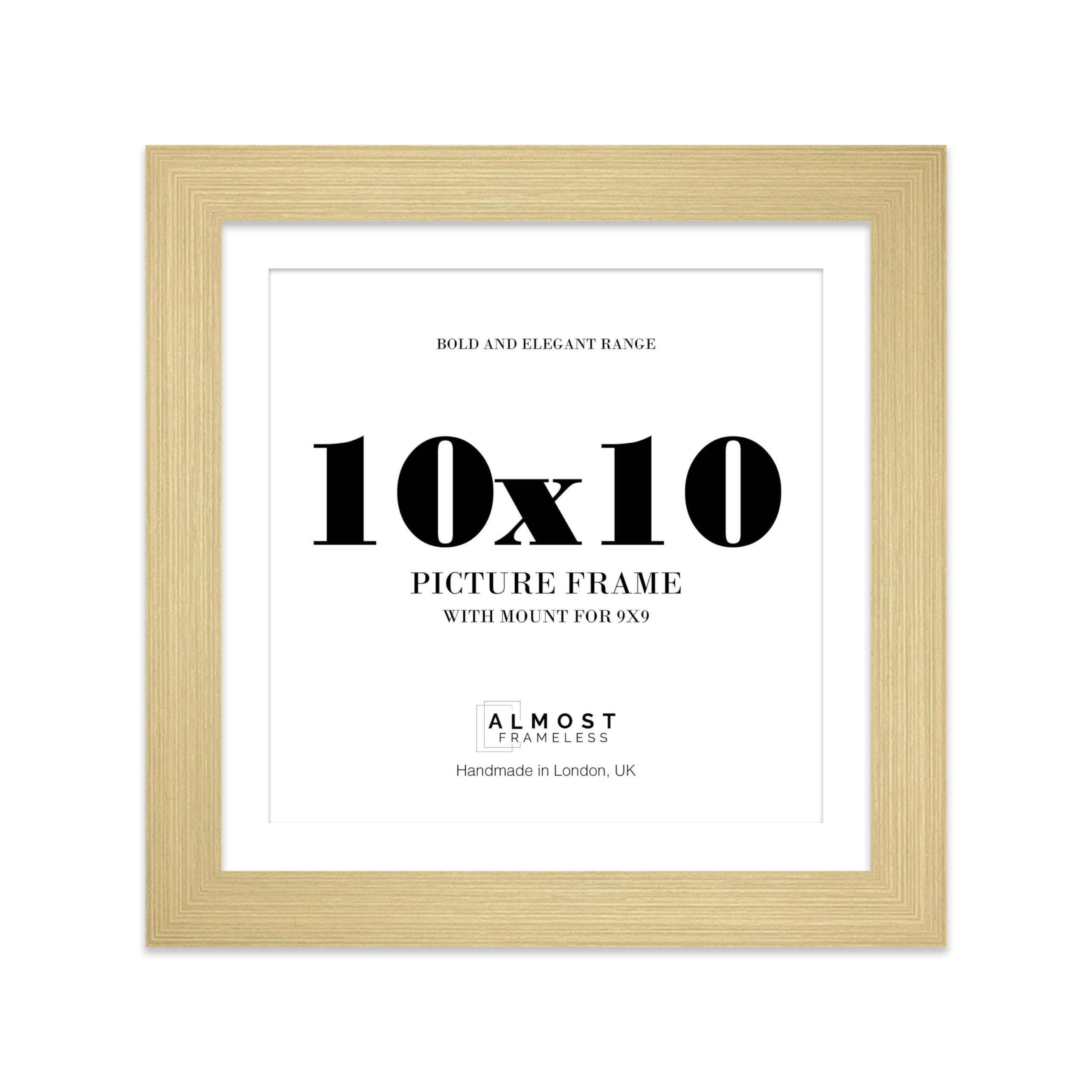 10x10" Gold Square Frame With Mount for 9x9" Pictures 28mm Edge Frame Display with Wall Hooks and Kickstand, 1 Pack โ image 1
