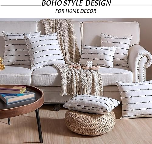 Miniatura 4 de Juego de 2 fundas de cojín con estilo bohemio chic de 12 x 20 pulgadas, moderna, estilo campestre, ideal para sofá, cama y decoración del hogar (12