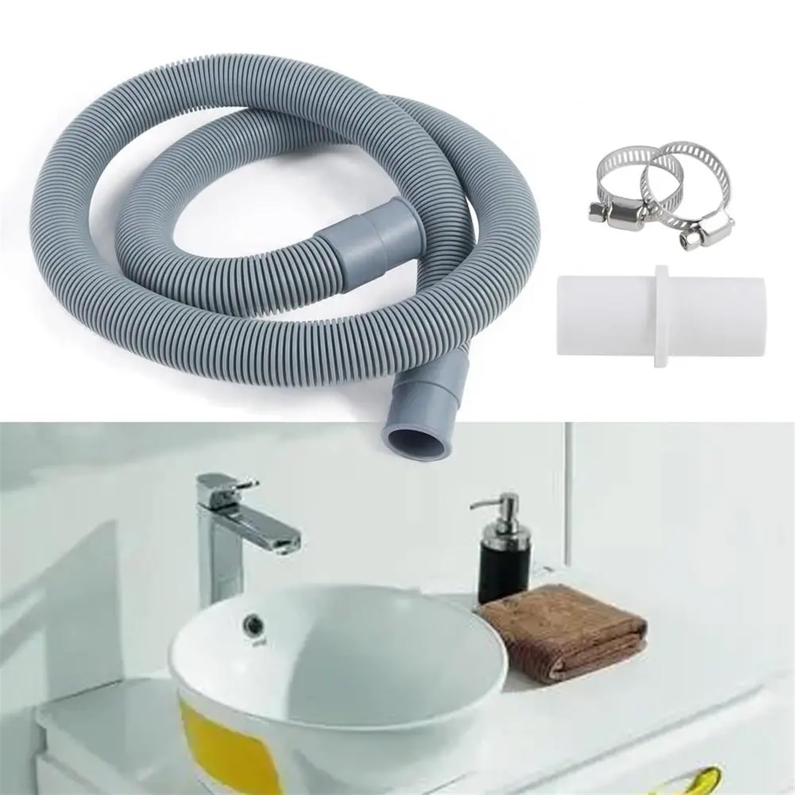 Manguera de lavadora Lavadora Lavavajillas Manguera de desagüe Tubo de extensión(1 Meter)
