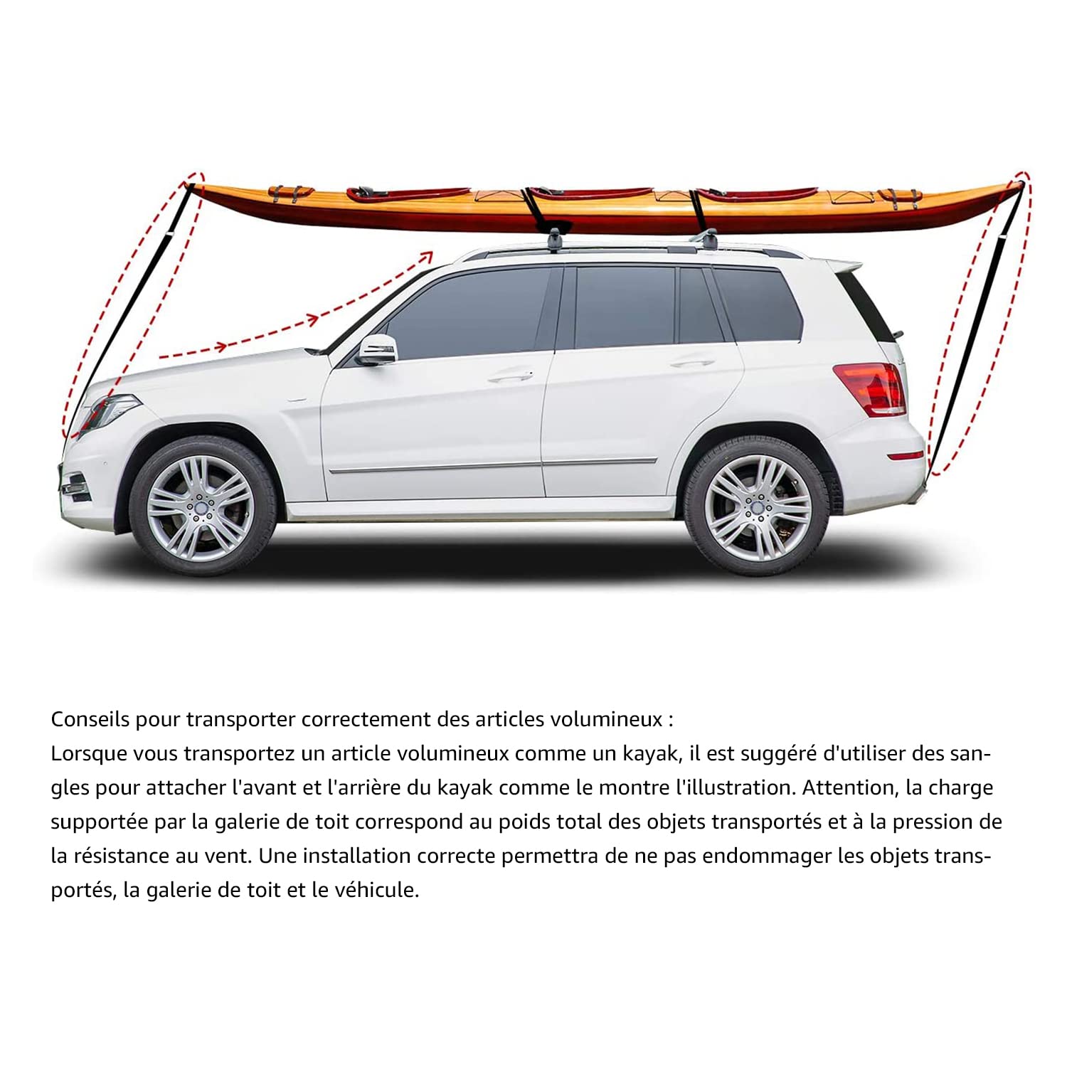Amazon Basics Barres de toit à rails transversaux 132 cm, pouvant accueillir jusqu'à 117 cm de distance entre les rail latéraux surélevés avec espace, lot de 2, noir/argenté