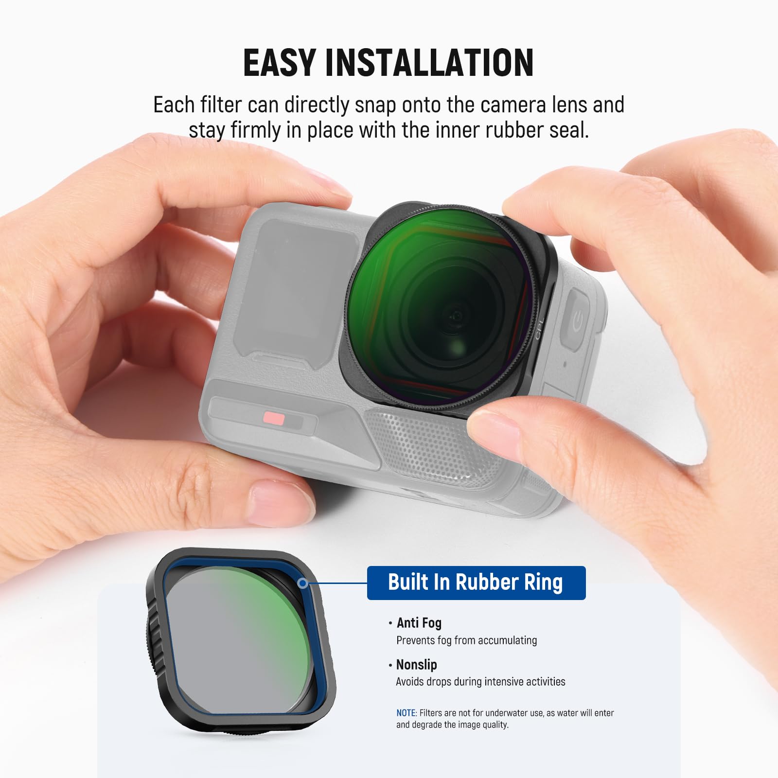 NEEWER Filtr CPL Kompatybilny z Insta360 Ace Pro Insta 360 Ace Pro 2, Snap On Wielowarstwowe Optico HD Szkło CPL Regulowane Akcesoria do aparatu akcji Filtr obiektywu, FL-C19