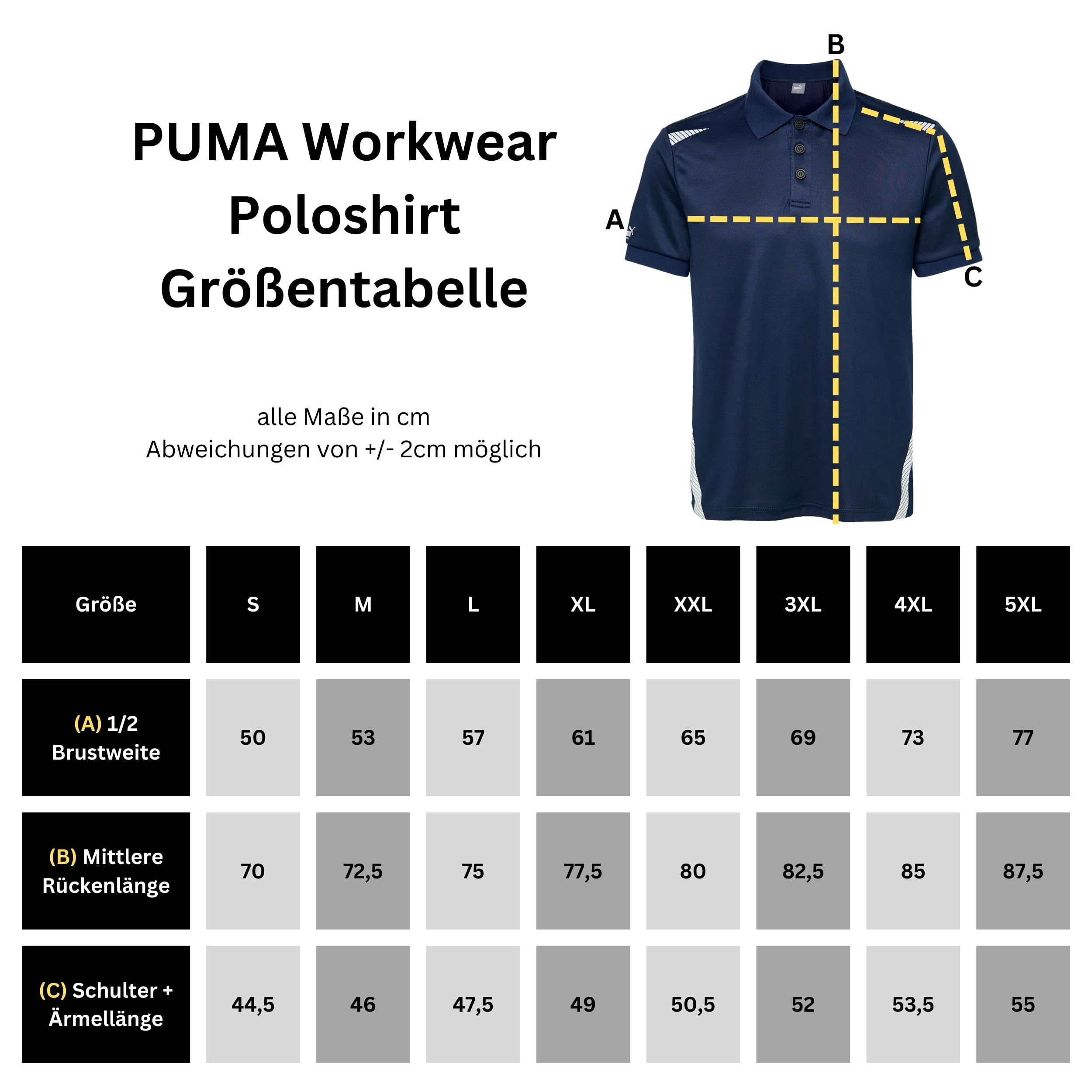 PUMA Workwear – Premium Poloshirt Herren – Funktionsshirt mit Reflektoren – Arbeitsshirt für Handwerk, BAU, Werkstatt & Industrie – atmungsaktives Gewebe – bequem & elastisch