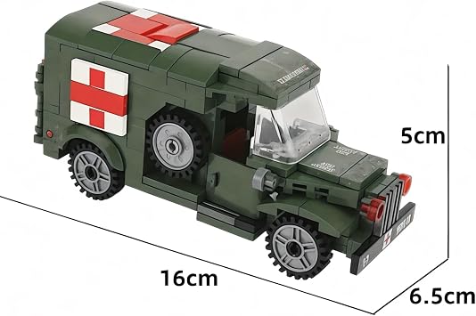 General Jim's Military Building Blocks US Army Ambulance WW2 (World War 2) Brick Building Vehicle - Military Ambulance Building Blocks Set for WWII or Brick Building Enthusiasts