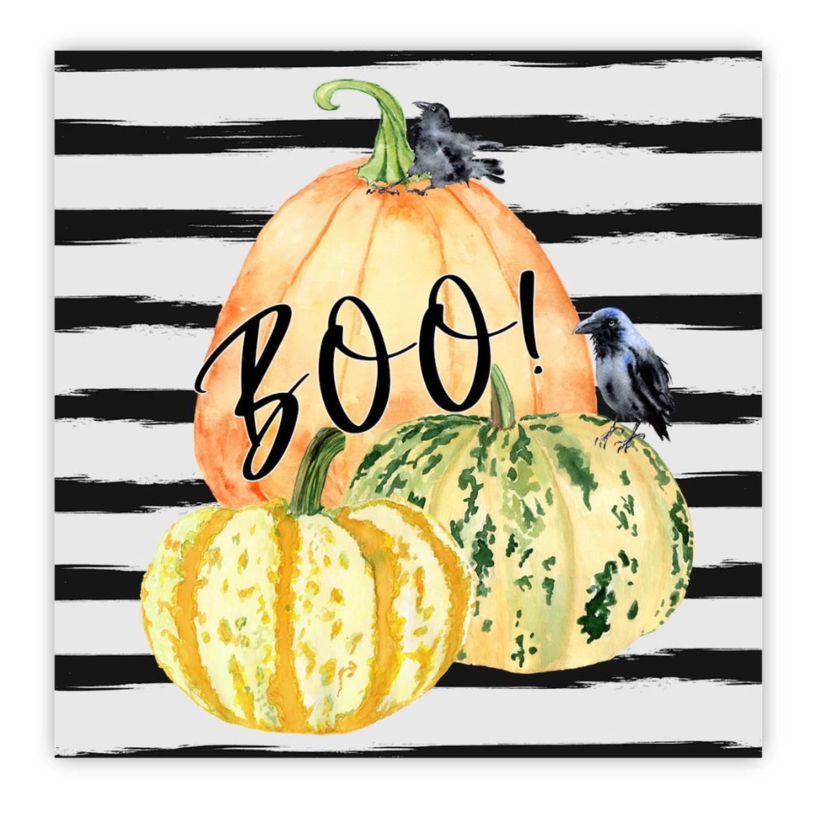 Panneau corbeau noir Halloween décoration bois salon 40cm
